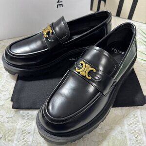 Celine Triomphe Margaret Leather Loafer Size 38